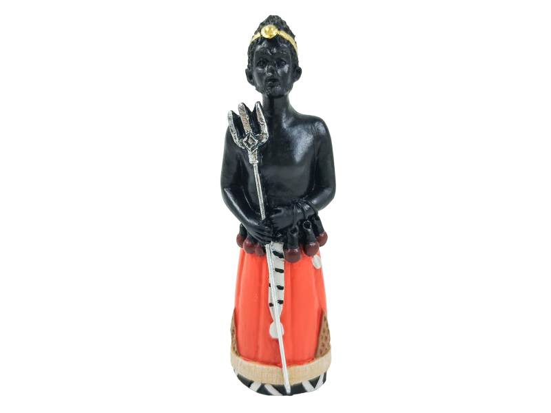 Imagem Exu em Resina – Mini 10 cm – Proteção, Caminhos e Firmeza Espiritual