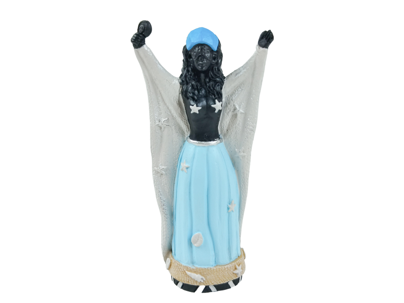 Imagem Yemanjá Negra em Resina – Senhora do Mar e da Proteção