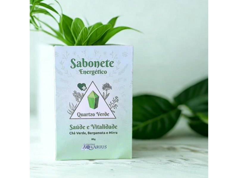 Sabonete Energético Quartzo Verde – Saúde & Vitalidade – Chá Verde, Bergamota e Mirra